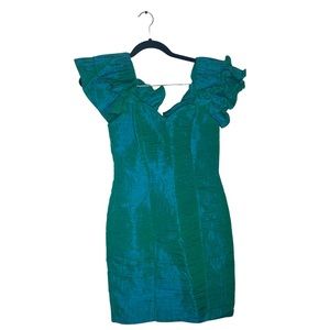 Jolie Madame Vintage 90s Cocktail ruffled‎ sleeves mini dress Made in USA